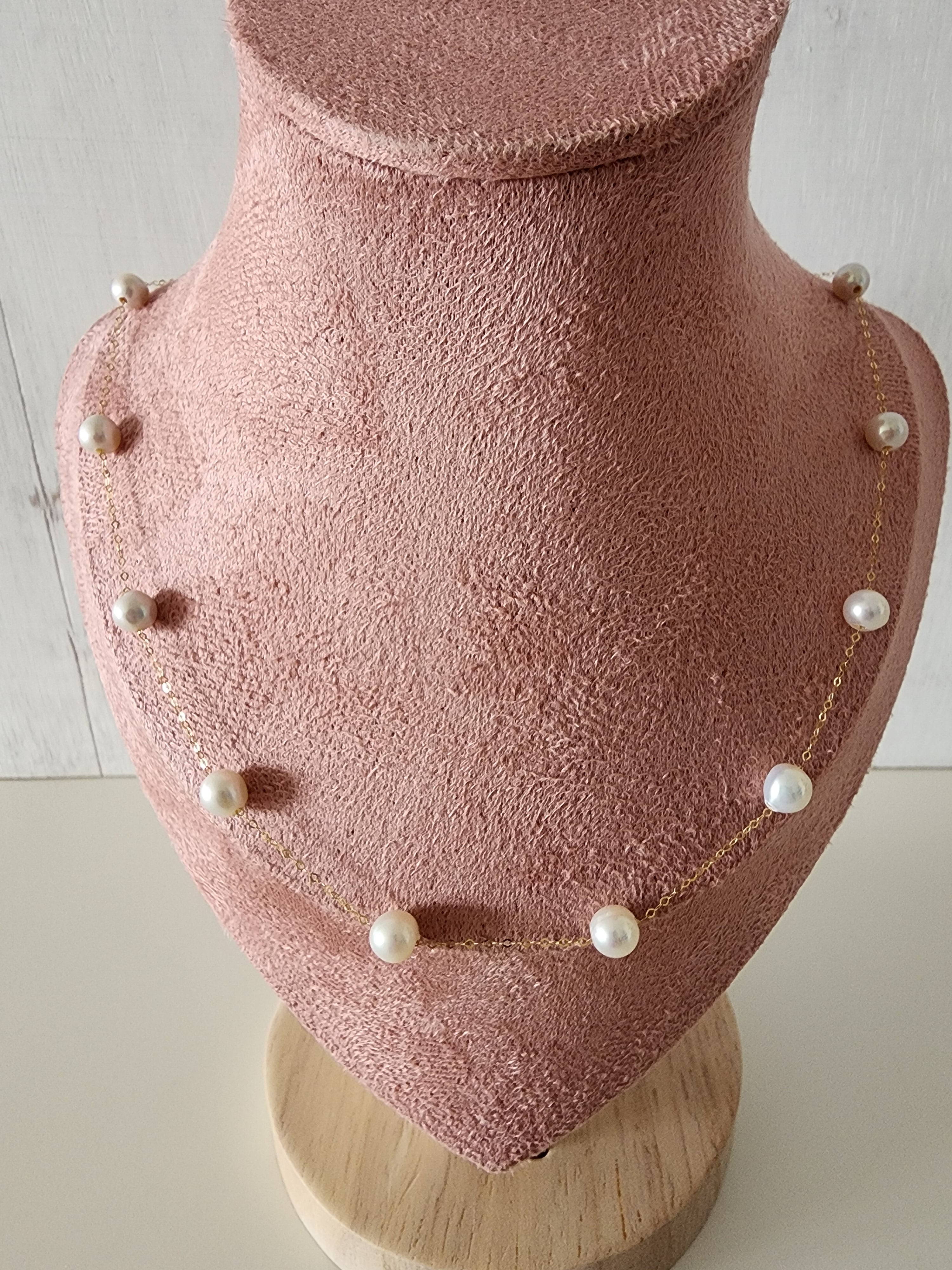 Collar de oro 18K con perlas cultivadas