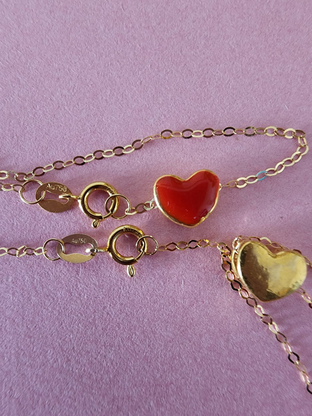 Set de 2 Gargantillas Corazón en Oro de 18 Quilates