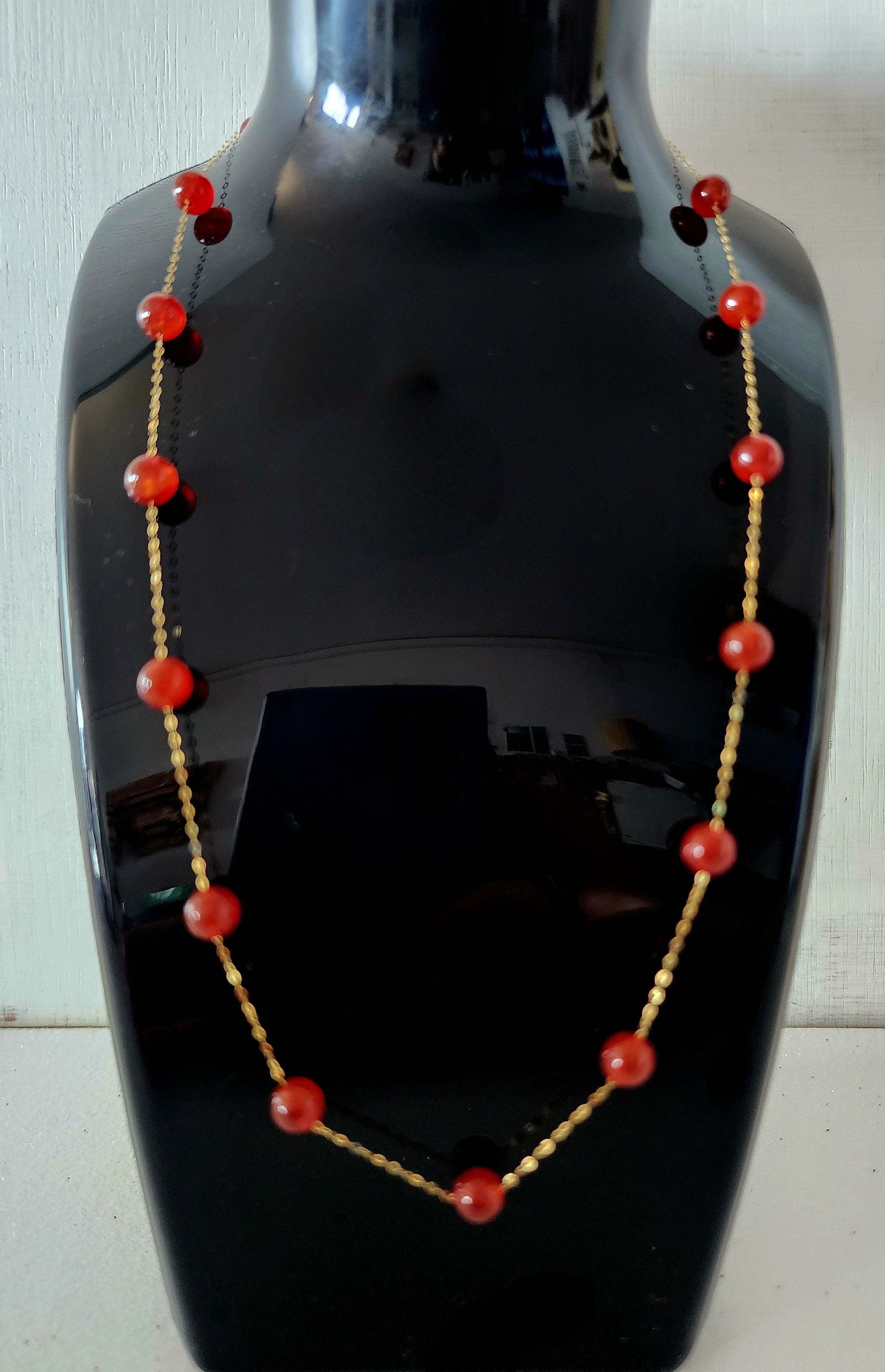 Collar de oro 18 quilates y ágatas naturales