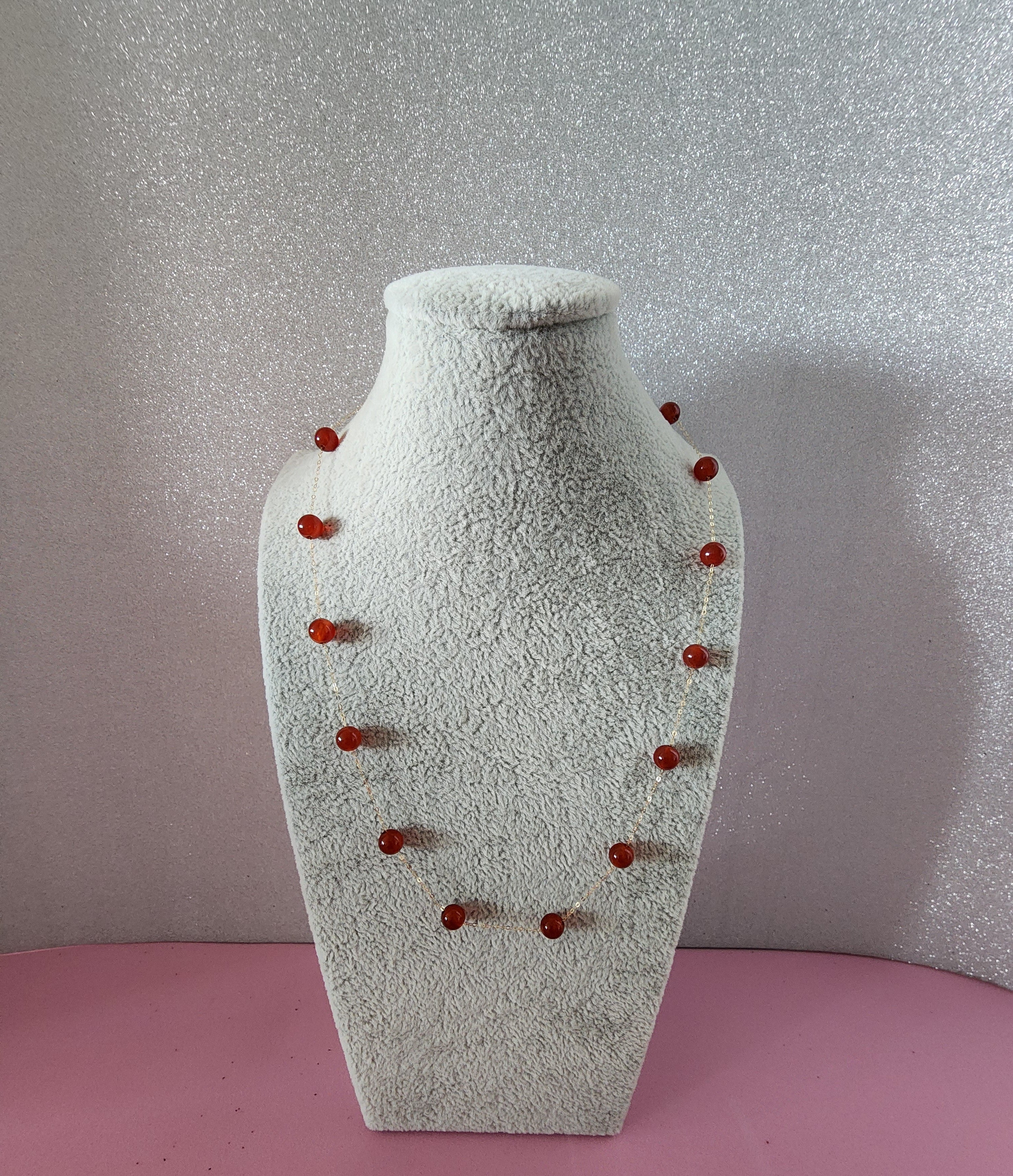 Collar de oro 18 quilates y ágatas naturales