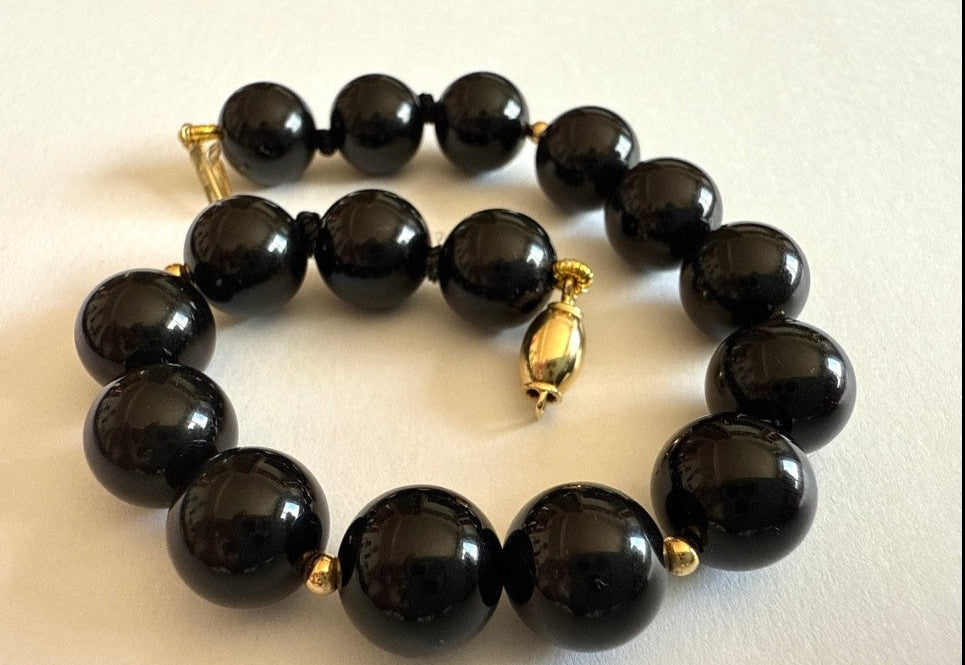 Pulsera de Oro 18K y Ónix Negro
