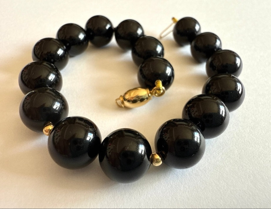 Pulsera de Oro 18K y Ónix Negro