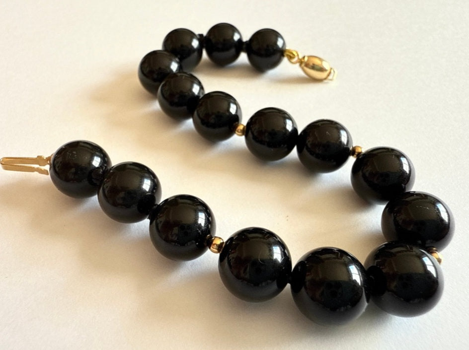 Pulsera de Oro 18K y Ónix Negro