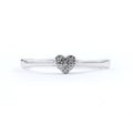 Anillo corazón de oro blanco 18K con diamantes auténticos · Talla 17,3 mm