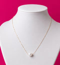 Oro 18 quilates – Collar con perla auténtica